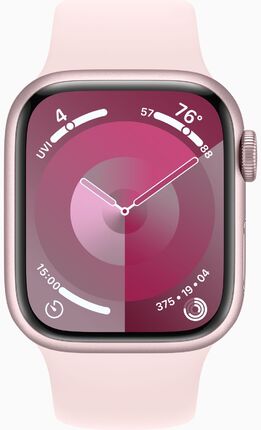 Смарт-годинник Apple Watch Series 9 GPS 41mm Pink Aluminium Case with Pink Sport Band - S/M (MR933QP/A)