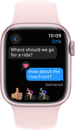 Смарт-годинник Apple Watch Series 9 GPS 45mm Pink Aluminium Case with Light Pink Sport Band - S/M (MR9G3QP/A)