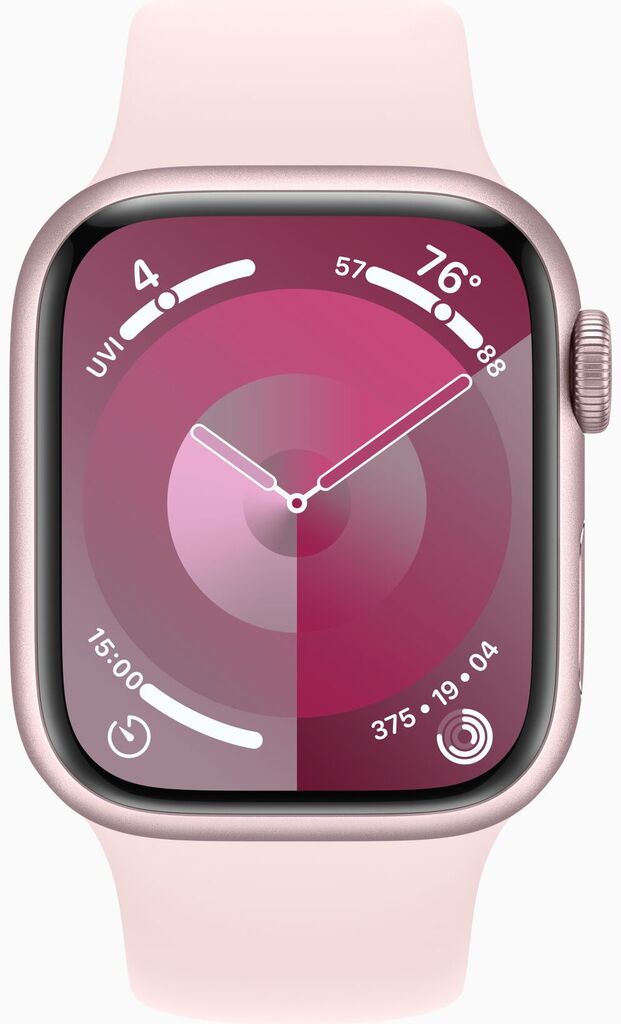 Смарт-годинник Apple Watch Series 9 GPS 41mm Pink Aluminium Case with Pink Sport Band - S/M (MR933QP/A)