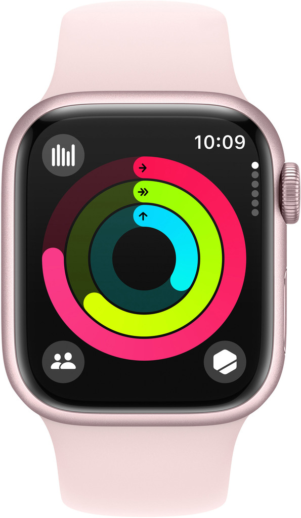 Смарт-годинник Apple Watch Series 9 GPS 45mm Pink Aluminium Case with Light Pink Sport Band - S/M (MR9G3QP/A)