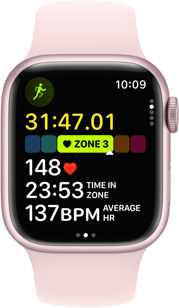 Смарт-годинник Apple Watch Series 9 GPS 45mm Pink Aluminium Case with Light Pink Sport Band - S/M (MR9G3QP/A)